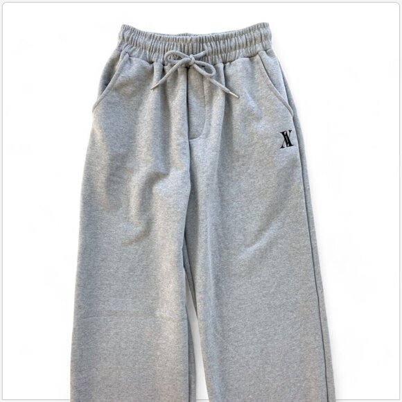 Avandress AV Seoul Korea Heather Gray Wide Leg String Sweatpants Pants NWT S M - Picture 5 of 7